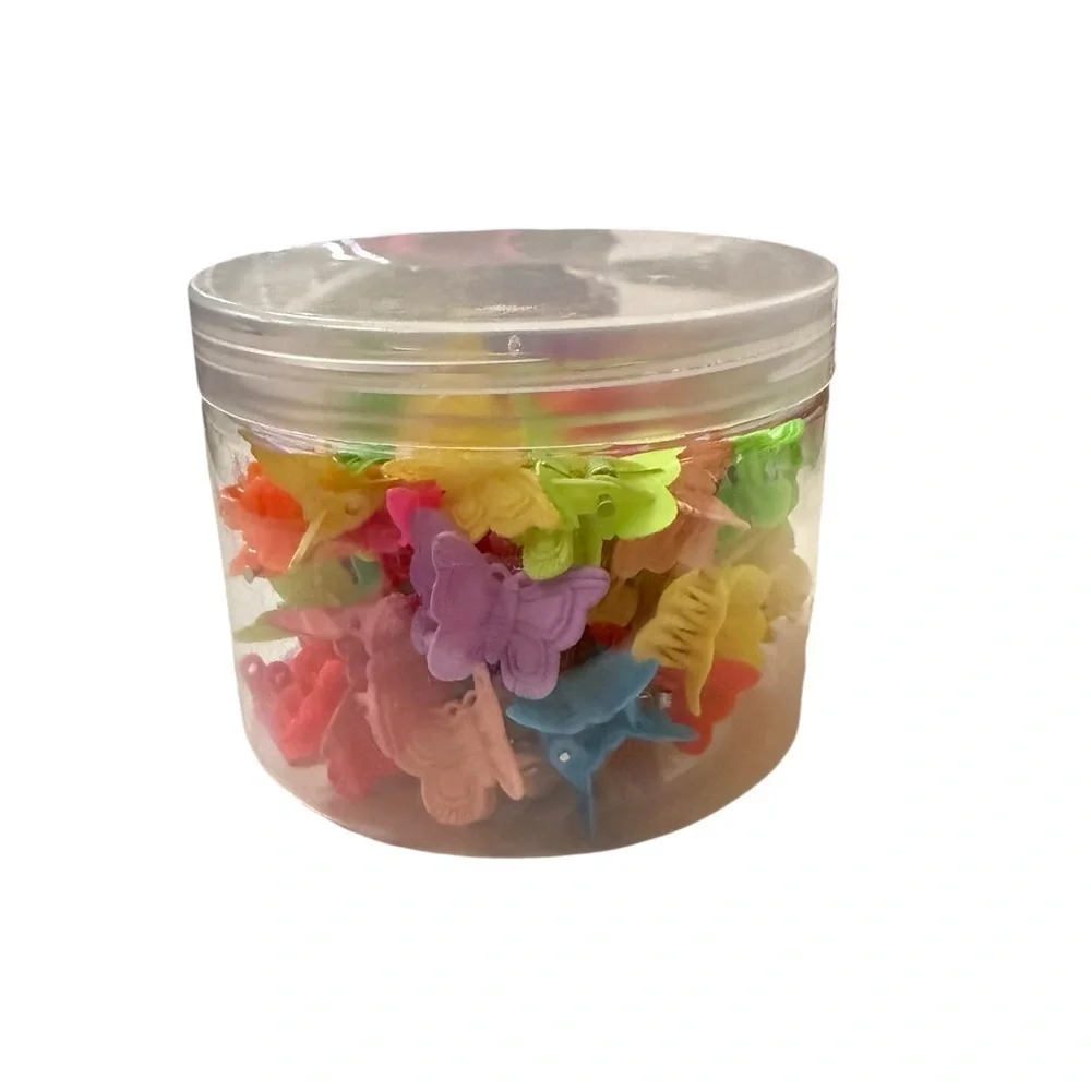 Set of 50 Mini Butterfly Hair Clips – Assorted Colors